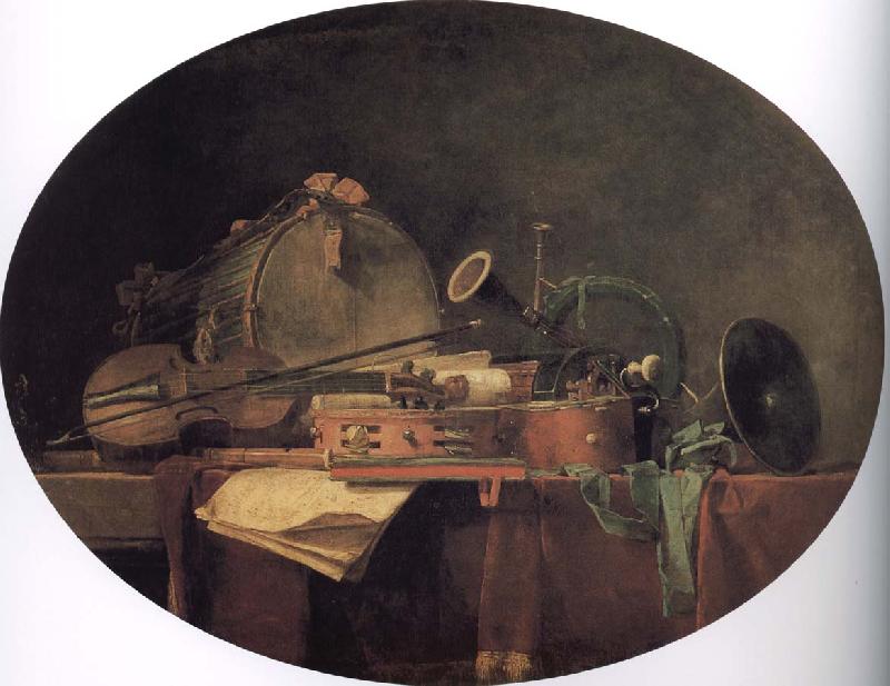 Jean Baptiste Simeon Chardin Folk instruments oil painting image
